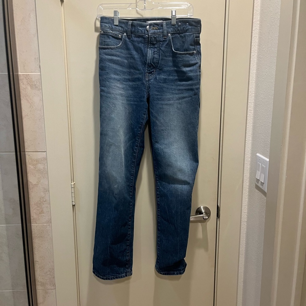 Madewell Women's hemmed Straight Leg Blue Jeans
